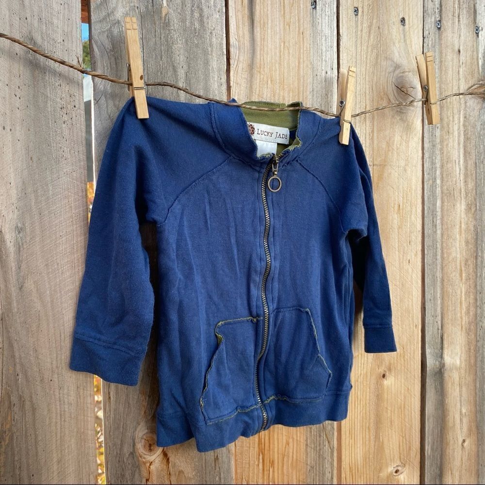 Lucky jade baby bamboo and cotton blend lightweight zip up cardigan SZ 6-12 m